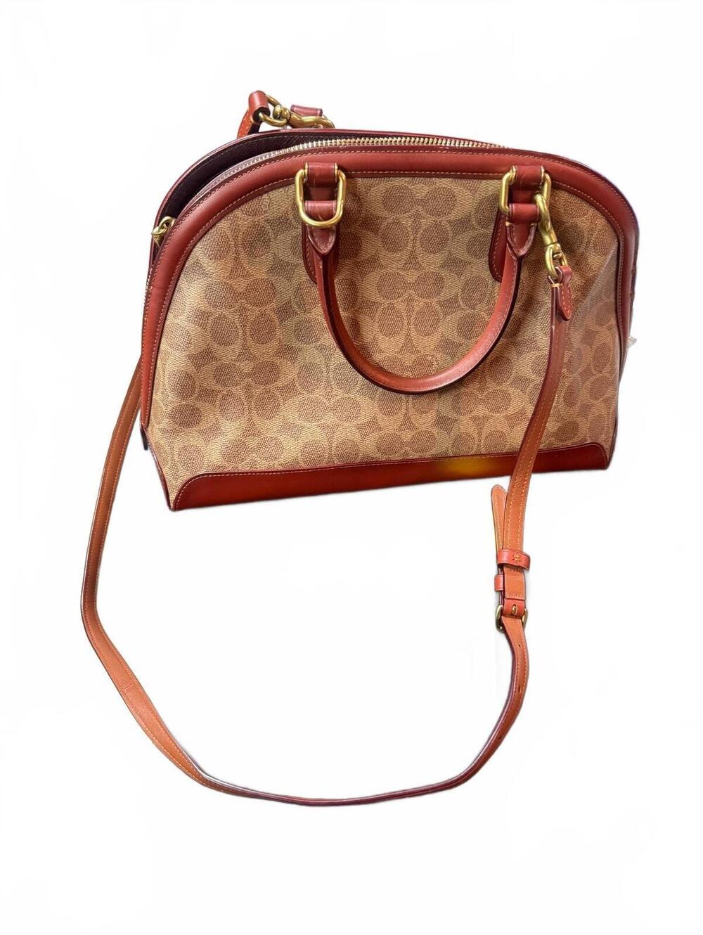 Coach Vintage Signature Canvas and Leather Satchel Bag